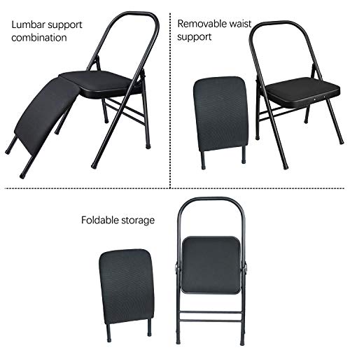 Foldable Yoga Stretching Chair with Lumbar Support