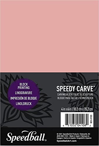 Speedball Speedy-Carve Block Printing Carving Block, Rectangle, Pink, 4 x 6 Inches (40-Pack), Linoleum for Printmaking - size: 40-Pack
