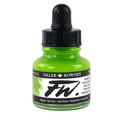 Daler-Rowney FW Acrylic Artists Ink, 1 oz, Light Green (160029348) - color: Light Green