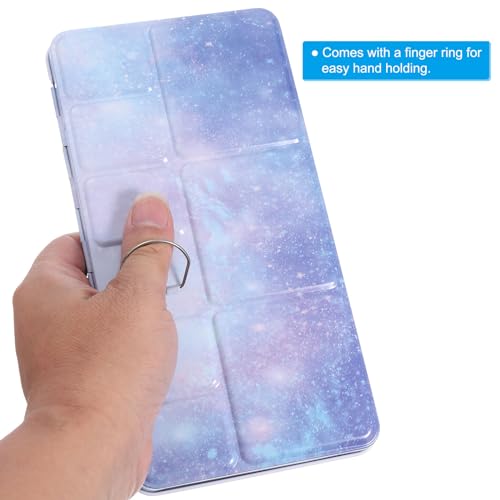 PATIKIL Empty Watercolor Palette, Metal Watercolor Tin with 28pcs Full Pans Paint Case with Lid Paint Box for Travel Gouache Oil Painting, Blue 28 Wells - color: Blue, style: 28 Wells