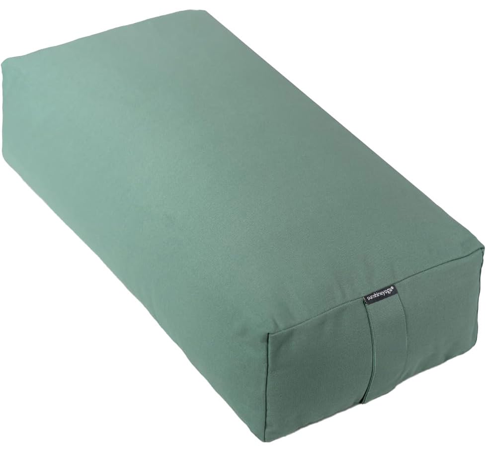Firm Large Yoga Bolster, 24x12x6in - color: Sage - Zippered Cover, size: 1 Pack