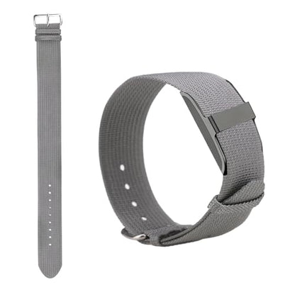 Replacement Nylon Loop for Hume Band, Soft Breathable Woven Wristband with Adjustable Metal Buckle for Hume Health Band Fitness Tracker All-Day Comfort Wear - color: grey