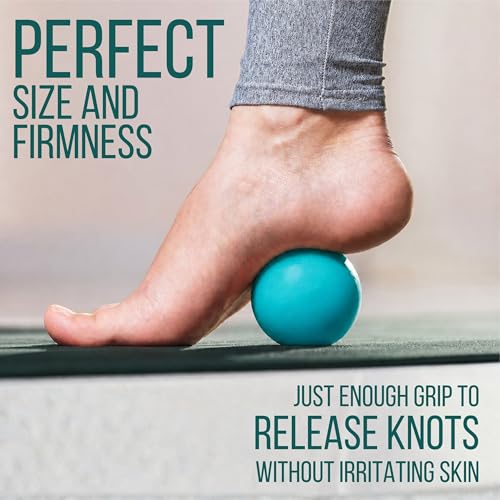 Massage Ball for Myofascial Release, Pure Silicone, Designed for Massage (NOT Lacrosse), Completely Free of BPA/Latex/Rubber/PFAS, for Trigger Point Therapy, Ideal Firmness and Traction
