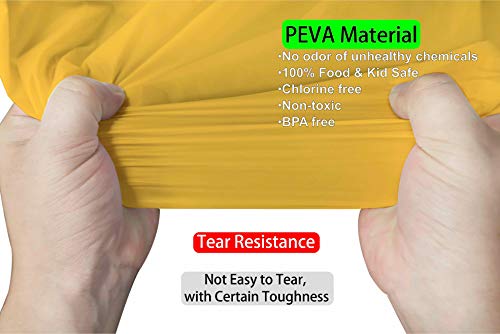 Yellow Plastic Tablecloths 2 Pack Disposable Table Covers 84 Inch Circle Bridal Shower Party Tablecovers PEVA Vinyl Table Cloths for BBQ Picnic Birthday Wedding Banquet Parties 6 ft Round Table Use - color: D03 Yellow