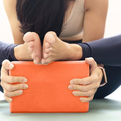 Yoga Blocks 2 Pcs, 9"x6"x3" Yoga Brick Foam Blocks EVA Foam Block Yoga Props Accessories for Yoga Pilates Stretching and Meditation - color: Orange