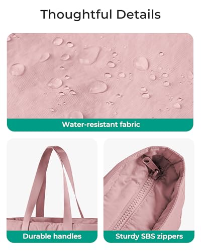 BAGSMART Gym Tote Bag for Women, 24L/28L Travel Tote Yoga Mat Bag - color: Dark Pink, size: Small