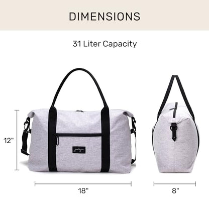 Jadyn Lola Travel Bag, Weekender/Overnight Duffel, Gym Tote Bag for Women, Men - color: Heather Gray