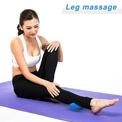 SELEWARE Peanut Massage Ball, Double Lacrosse Roller for Muscle Relief - color: Blue