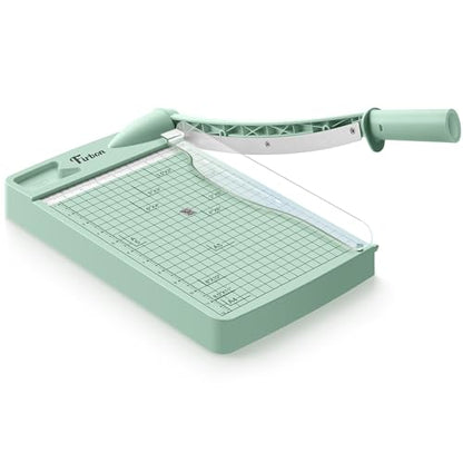 Firbon 12 Inch Guillotine Paper Cutter, Heavy Duty Paper Trimmer | 12-Sheet Capacity | Morandi | Dual Scale | Paper, Cardstock & Photo Trimming | Scrapbooking Craft | Office, Home & Studio Use - color: Morandi