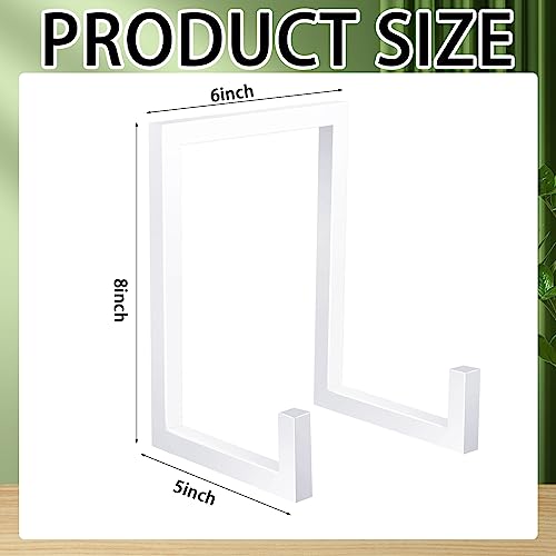 2 Pcs Large Plate Stands for Display Metal Frame Holder, White, 8 Inch | Plate Display Stand, Picture Frame Stand, Decorative Table Top Easels for Picture Book, Platter, Photo - color: White, size: 8 Inch