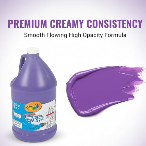 Crayola Washable Paint, Purple – 1 Gallon Non-Toxic School Paint for Kids’ Art, Classroom Projects & Crafts - color: Purple
