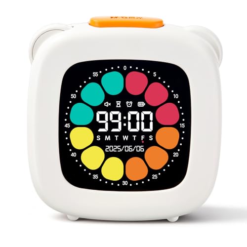 M&G Digital Timer for Kids, 99 Min Visual Timers with Alarm, Rechargeable Kitchen Timer Up to 10 Days, Office Scene Accurate Timing, 3 Sound Modes, Daily Use at Home Classroom