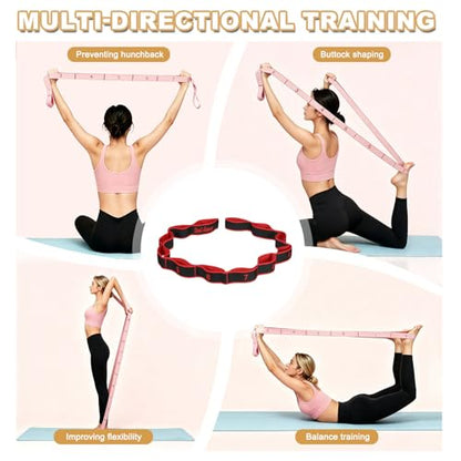 Fitness Resistance Bands, Section Number Stretch Resistance Band | Elastic Stretch Strap with Handles - color: Red