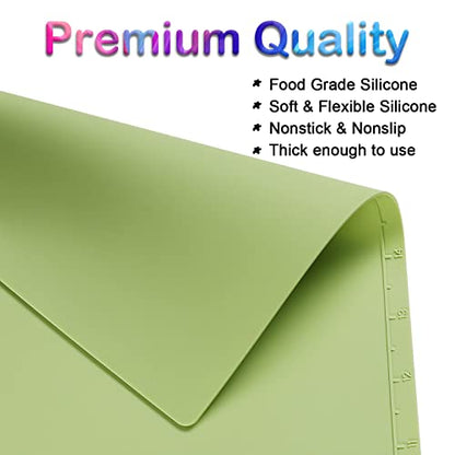 Creator Silicone Painting Mat, 20"x16" with Cup, Nonstick Sheet for Resin Jewelry Casting, Art, DIY, Drawing, Clay and Play Doh - color: Green