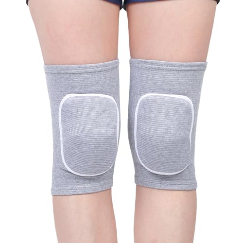 JUMISEE Kids Knee Pad, Anti-Slip Padded Sponge Knee Brace Breathable Flexible Elastic Knee Support for Football Volleyball Dance Skating Basketball Sports - color: Light Grey, size: X-Small(4-7 Years old)