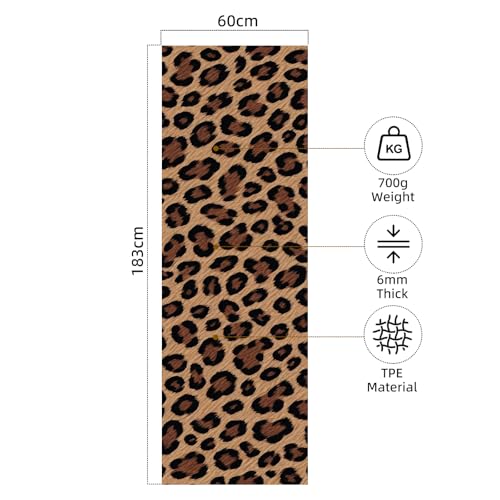 FOLAI Extra Thick Yoga Mat 6mm - color: leopard print