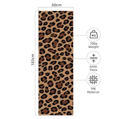 FOLAI Extra Thick Yoga Mat 6mm - color: leopard print