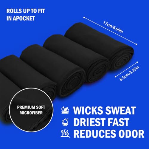 Microfiber Quick Dry Gym Towel, Lint Free Odor-Free Absorbent Fiber, Fast Drying, Men & Women Workout Gear for Body Sweat, Working Out, Towels (Black, 5Pack - 16 * 27Inch) - color: Black, size: 5Pack - 16*27Inch