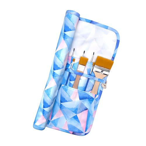 Funny live Paint Brush Holder Art Supplies, Artist Brush Holder & Storage Organizer Roll-Up Case Bag, Protect Acrylic Oil Watercolor Paintbrushes (Rhombic 20 Slot Pockets) - color: Rhombic 20 Slot Pockets
