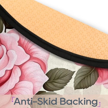 Pink Rose Round Area Rug 5Ft Spring Flower Circle Carpet Floor Mat - color: Pink Rose, size: 5 ft