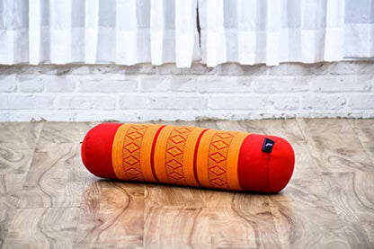 Leewadee Small Yoga Bolster – Shape-Retaining Cervical Neck Roll, Tube Pillow for Comfortable Reading, Kapok Filling, 22 x 6 x 6 inches - color: Sf02 - Orange