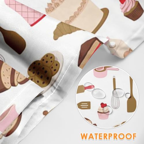 Apron with Pockets, 32x28 inch, for Women Men, Cake Cookie | Pastry Baking Chef Waterproof Adjustable Bib Aprons for Kitchen Cooking Baking Painting Gardening - color: Pink 01