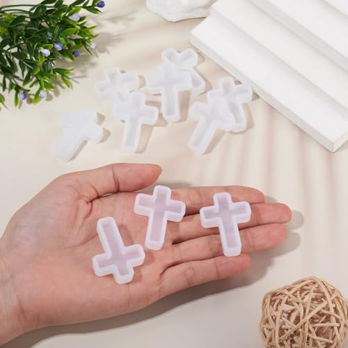 Craftdady 10 PCS Cross Resin Molds Silicone Epoxy Resin Jewelry Molds Crucifix Casting Mold Making Kit for Pendant Jewelry Necklace Earring Bracelet Keychain Ornaments Halloween Gifts