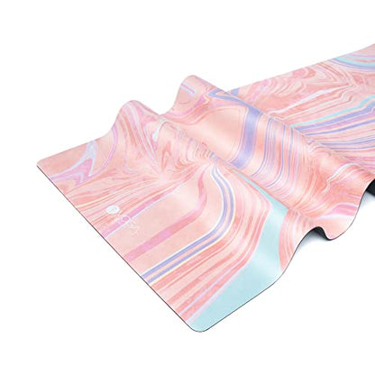 YOGA DESIGN LAB | The Combo Yoga Mat | 2-in-1 Mat+Towel | Eco Luxury | Ideal for Hot Yoga, Power, Bikram, Ashtanga, Sweat | Studio Quality | Includes Carrying Strap! - color: Pearl, size: 3.5mm