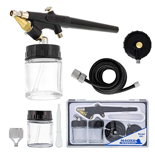 Master Airbrush E91 Airbrush Set Single-Action External Mix Siphon Feed | Airbrush Set with 0.8mm Tip and 1/8" air inlet