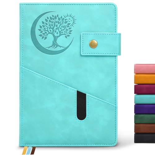 PAIBAS Blank Journal Notebook, A5 Hardcover Leather Sketchbook with 200 Pages Thick Blank Paper for Men Women, Unlined Drawing & Writing Journal, 5.9" x 8.4" Plain Notebook (blue) - color: Blue, size: Blank Page