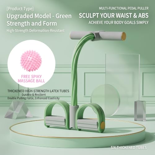 6-Tube Elastic Yoga Pedal Puller Resistance Band - color: Green
