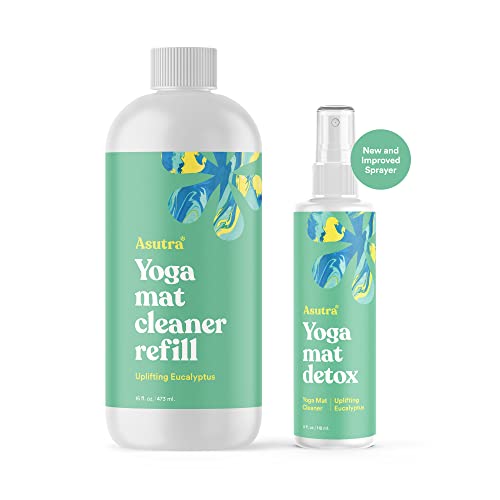 ASUTRA Yoga Mat Cleaner Spray (Uplifting Eucalyptus), 4 fl oz