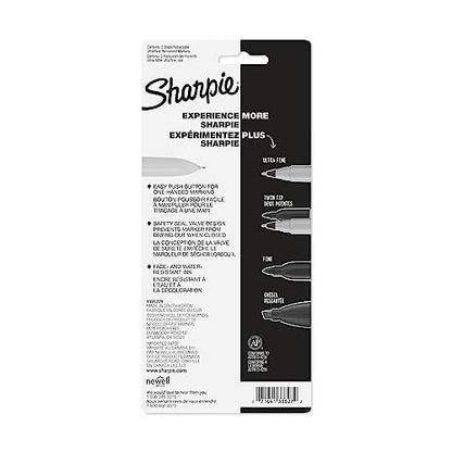 Sharpie Retractable Permanent Markers, Ultra Fine Point, Black, 3 Count - size: 1 Count (Pack of 18)