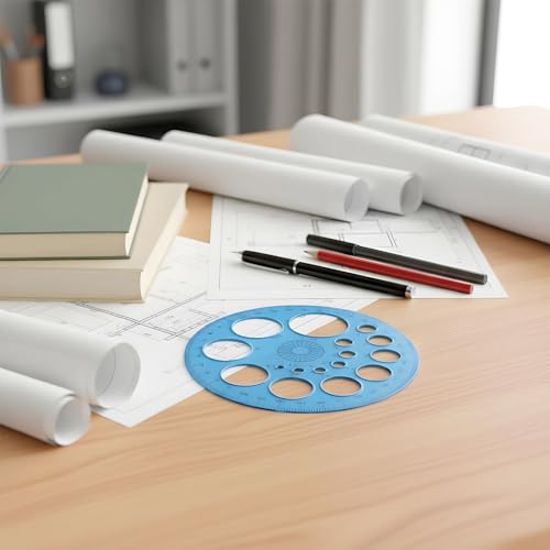 Circle Template for Drawing, Professional Geometric Circle Ruler for Drafting, Plastic Circle Stencil Templates, Large and Small Circle Drawing Tool, Multi Function Drawing Aid Tool for Studying