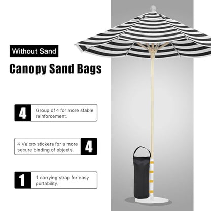 145 LBS Canopy Weights Sand Bags, 4-Pack Sand Bags for Weight Outdoor Advertising Tent Sunshade Fixed Windproof Pop up Canopy Tent Weights(Black-Yellow Straps) - color: Black-yellow straps