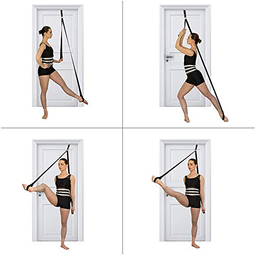 Stretching Strap with Door Anchor & Resistance Band – Improve Leg Stretch Flexibility for Splits, Ballet, Dance, Cheer, Yoga & Gymnastics - Home Leg Stretcher Trainer Equipment Stuff for All Levels