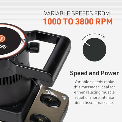 Body Sport Therapeutic Variable Speed Professional Vibrating Massager for Pain & Aching Muscle Relief – High-Powered, Effective, Chiropractic Myofascial Release Tool & Trigger Point Therapy - style: Variable Speed