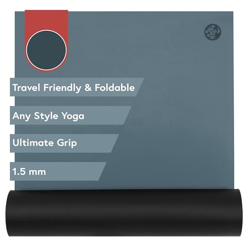 Manduka GRP Adapt Travel Yoga Mat 71" - 1.5mm | Foldable & Travel friendly | Ultimate Grip | Sweat ready for Any Style of Yoga | 71 x 24 x 1/16 inches - color: Dark Lotus