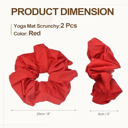 Yoga Mat Scrunchy, Durable & Elastic Fabric Yoga Mat Strap Band - color: Red