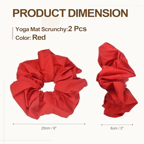 Yoga Mat Scrunchy, Durable & Elastic Fabric Yoga Mat Strap Band - color: Red