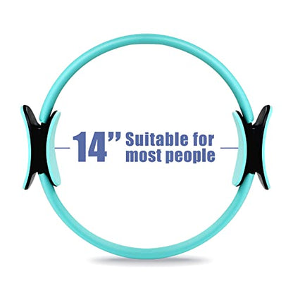 RitFit Pilates Ring 14 Inch Magic Fitness Circle for Inner Thigh Toning - style: Cyan