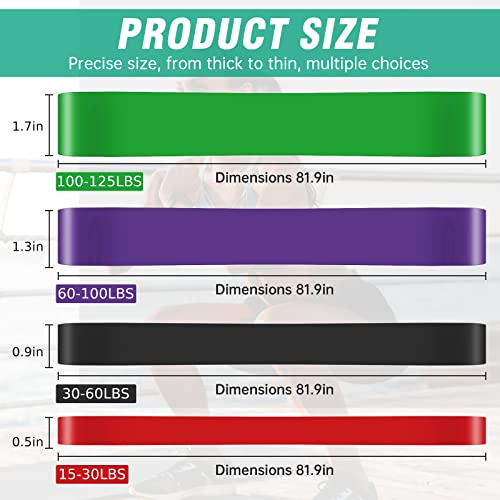 Alllvocles Resistance Band, Pull Up Bands, Pull Up Assistance Bands, Workout Bands, Exercise Bands, Resistance Bands Set for Legs, Working Out, Muscle Training, Physical Therapy, Shape Body, Men Women - color: 0.5-1.7in
