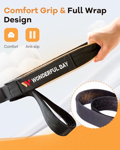 Wonderful Day 2PCS Pilates Straps for Reformer, Comfortable Enhanced Thickness, Fitness Pilates Double Loop Exercise Straps for Home Gym Workout - color: S2.Black-Premium Version（Hand-Embroidered Logo & Storage Bag）