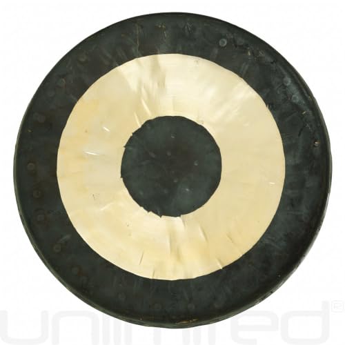 Unlimited Chau Gongs, Sound Healing, Meditation & Yoga Gong, Bronze, 38in | Traditional Chinese Bullseye Design, Deep Meditative Tones & Gong Wash, Ideal for Group Sessions, Mallet & Rope Included - size: 38"
