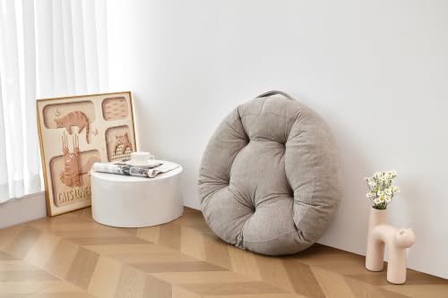 Floor Pillow Cushion with Handle for Adults Women Men - color: Brown, Round