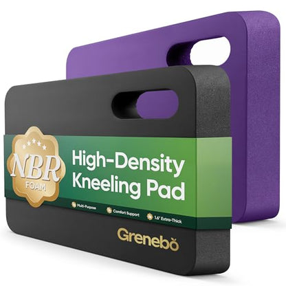 Grenebo 2-Pack Kneeling Pads, Extra Thick, 17.3 x 11 x 1.6 in, Black Purple - color: Black Purple