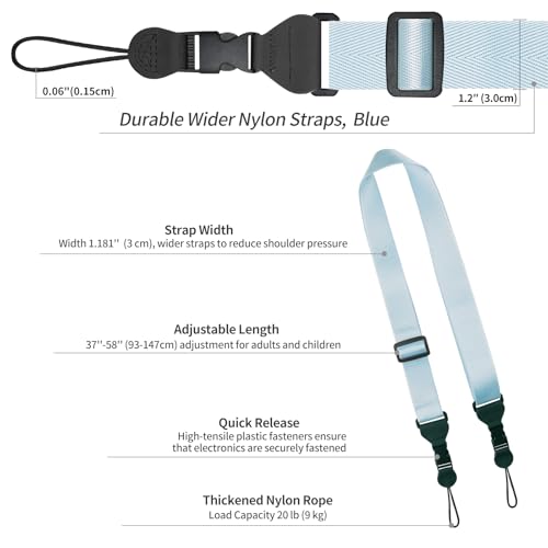 FIEIL Nylon iPad Strap, Adjustable Camera Neck Strap, Comfortable Shoulder Strap for Bags, Cellphone Tablet, Camera, Laptop, Binocular, Luggage Bag (Blue Universal Shoulder Strap) - color: Blue