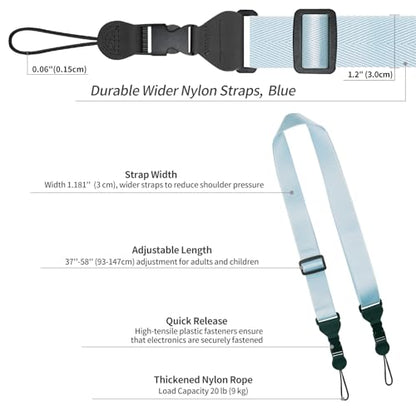 FIEIL Nylon iPad Strap, Adjustable Camera Neck Strap, Comfortable Shoulder Strap for Bags, Cellphone Tablet, Camera, Laptop, Binocular, Luggage Bag (Blue Universal Shoulder Strap) - color: Blue