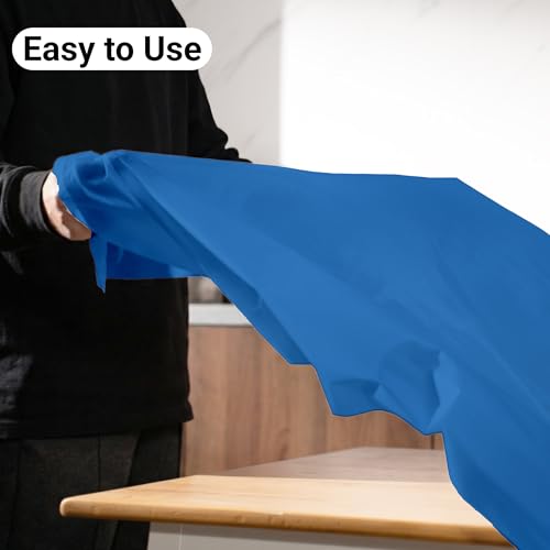 Auros 10-Pack Plastic Tablecloths, 54x108 Inch Disposable Table Covers, 8FT | Rectangle Waterproof & Throw Away Table Cloth, Easy Cleanup for Party, Wedding, Graduation, BBQ, Fits 6-8ft Tables, Sky Blue - color: Sky Blue, size: 54" X 108" Rectangle