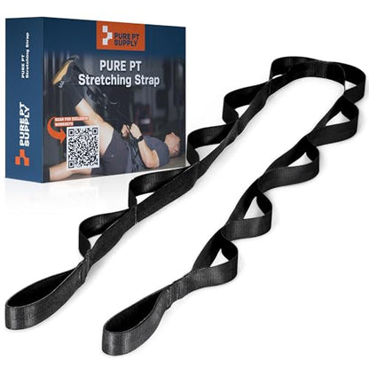 Pure PT Stretching Strap, 10 Loops, Non-Elastic Stretch Strap, Yoga Strap
